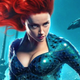 a poster for aquaman with heard as mera on it.